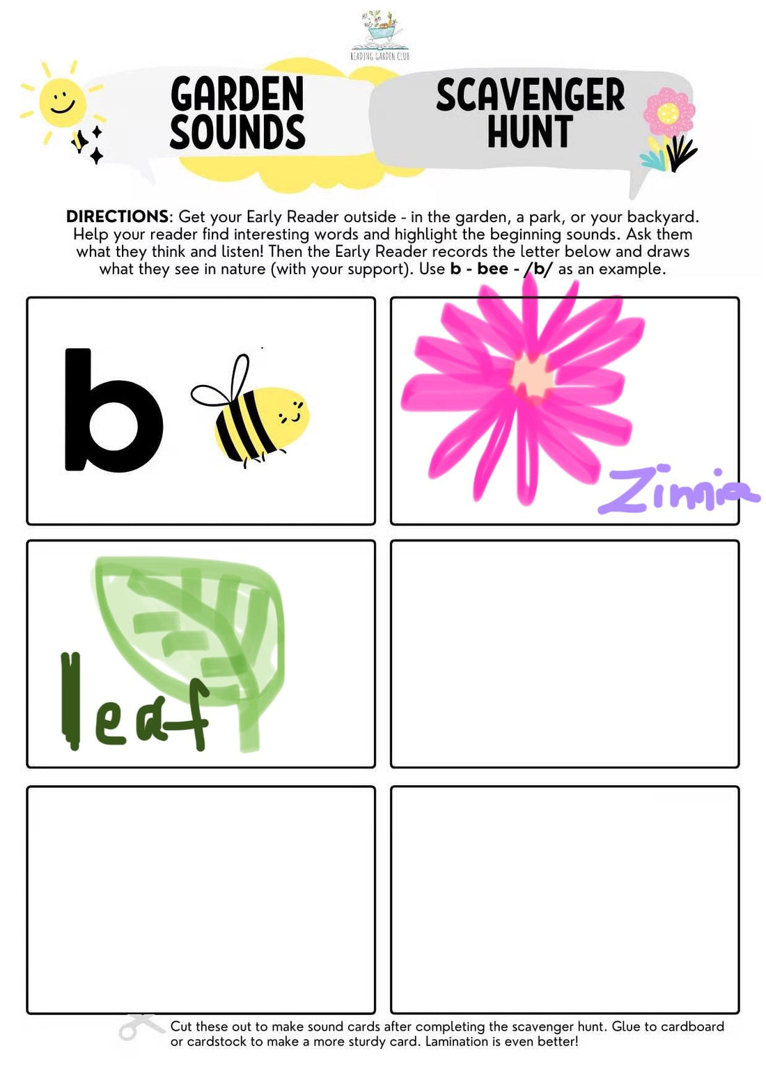 Phonemic awareness and play in the garden