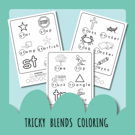 Tricky Beginning Consonant Blends Coloring Pages