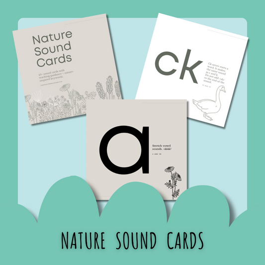Nature sound cards, alphabet flashcard examples