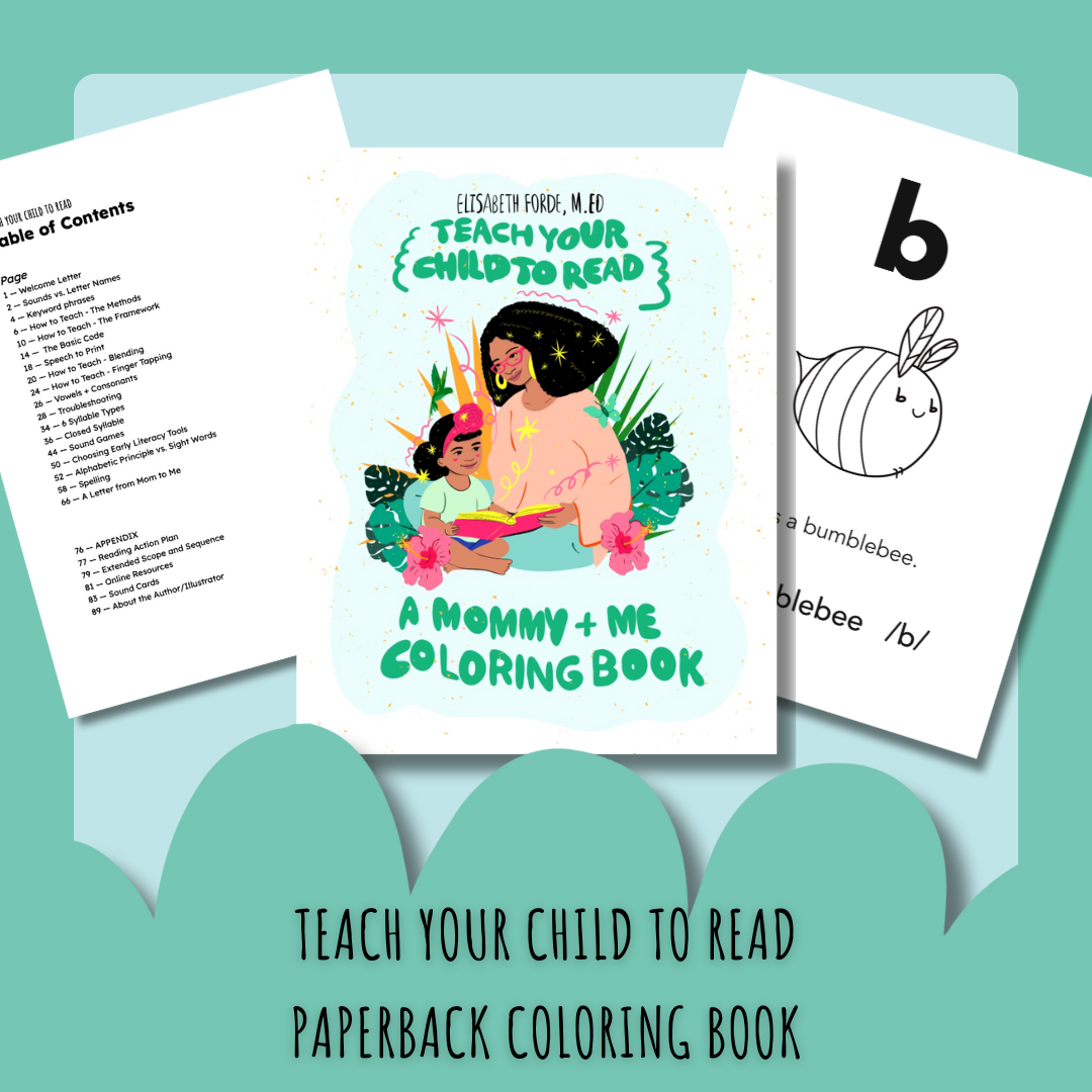 Teach Your Child to Read: A Mommy + Me Coloring Book – Reading Garden Club