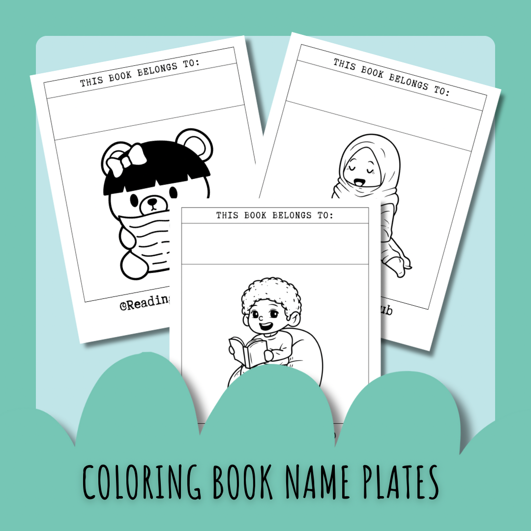 Coloring Book Name Plates