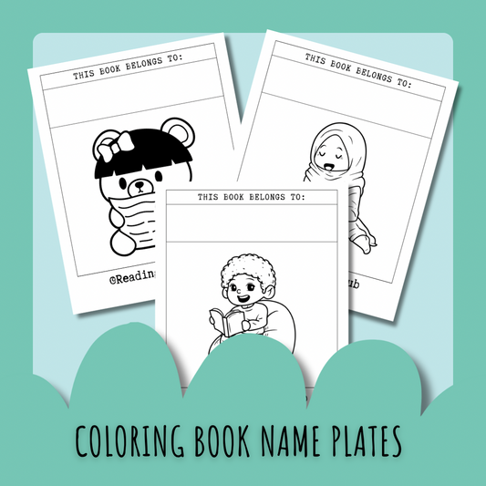 Coloring Book Name Plates